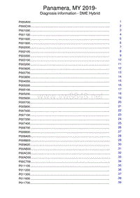 2020年保时捷Panamera（971）车型系列诊断信息-DME Hybrid Diagnostic Trouble Codes