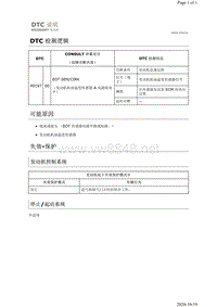 2019年日产天籁-KR20DDET发动机故障代码P0197说明