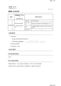 2019年日产天籁-KR20DDET发动机故障代码P1553说明