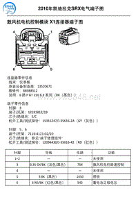 2010年凯迪拉克SRX车型鼓风机电机控制模块 X1连接器端子图