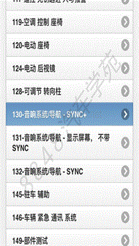 2019年-2020年款福特福克斯电路图 - 音响系统导航SYNC