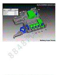 2018年阿尔法罗密欧GIULIA电路图-蓄电池配电单元布局视图