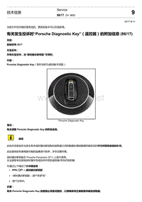 2018-2020保时捷新卡宴9YA和9Y0维修手册-TI 9662 有关发生投诉时Porsche Diagnostic Key（遥控器）的附加信息 86 17