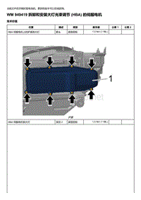 2018-2020保时捷新卡宴9YA和9Y0维修手册-949419 拆卸和安装大灯光束调节 HBA 的伺服电机