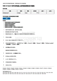 2018-2020保时捷新卡宴9YA和9Y0维修手册-915225 对中央电脑上的导航更新进行编程