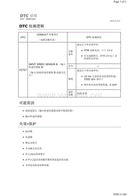 2019年日产天籁变速箱故障代码DTC P2767说明（RE0F10H）