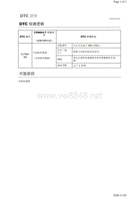 2019年日产天籁轮胎气压监控故障代码DTC C1766-00说明