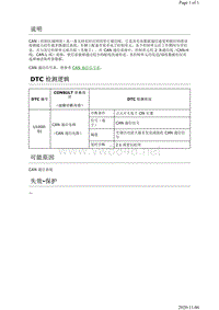 2019年日产天籁空调故障代码DTC U1000-01说明