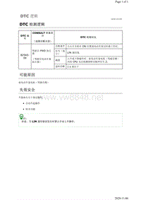 2019年日产天籁车身故障代码DTC B25A5-00说明