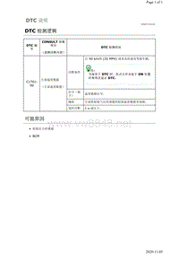 2019年日产天籁轮胎气压监控故障代码DTC C1761-00说明