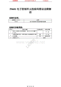 比亚迪_M6_2011_发动机控制系统（M7.8）_P0601电子控制单元校验码错误故障