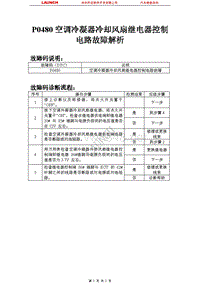 比亚迪_M6_2011_发动机控制系统（M7.8）_P0480空调冷凝器冷却风扇继电器控制电路故障