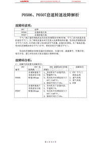 吉利汽车_帝豪EC8_2009_发动机系统_P0506P0507怠速转速