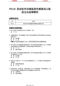 长安汽车_CM8_2004_发动机系统_P0118 发动机冷却液温度传感器指示温度过高