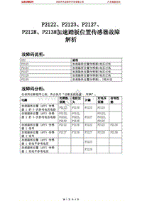 通用_别克林荫大道_2007_发动机控制系统_P2122P2123P2127P2128P2138加速踏板位置传感器故障解析