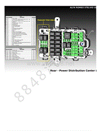 2018年阿尔法罗密欧STELVIO电路图-后部配电中心布局视图