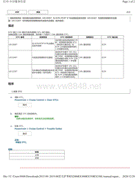 2019年前雷克萨斯RX200 RX300 RX350车型动态雷达巡航控制DTC-U010087 U010487 U012287