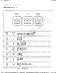 2017年雷克萨斯LC500h模块针脚图-空气囊系统ECU端子图