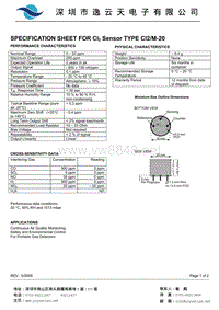 氯气传感器 CL2 M-20