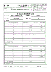 指针式直流稳压电源校正数据RD001