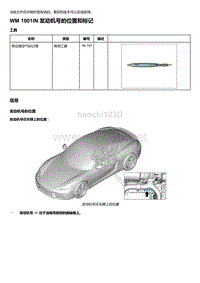 2018年保时捷Boxster（718 912）车型-1001IN 发动机号的位置和标记