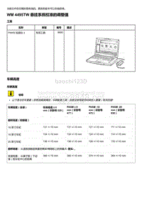 2018年保时捷Boxster（718 912）车型-4495TW 悬挂系统校准的调整值