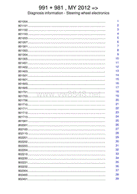 保时捷诊断信息说明-991 981 MY 2012 Diagnosis information - Steering wheel electronics