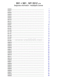 保时捷诊断信息说明-991 981 MY 2012 Diagnosis information - Headlights Central