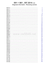 保时捷诊断信息说明-991 981 MY 2014 Diagnosis information - Reversing camera