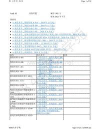 2021年奥迪A3L电路图-安装位置 保险丝