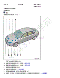 2015年奥迪A4电路图-安装位置 车辆前面部分的控制器