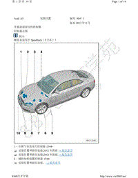 2012-2016年奥迪S5电路图-安装位置 车辆前面部分的控制器