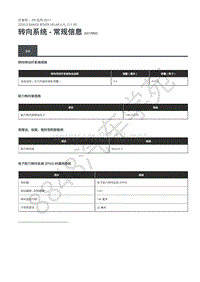 2020年路虎星脉L560维修手册-转向系统 转向系统规格