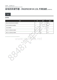2020年路虎星脉L560维修手册-发电机调节器 柴油机2.0L规格