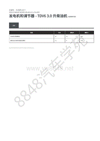2020年路虎星脉L560维修手册-发电机调节器 柴油机3.0L规格