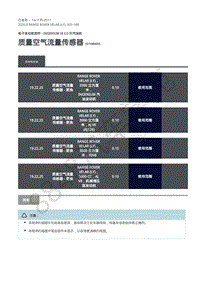 2020年路虎星脉L560维修手册-电控系统汽油机2.0L 质量空气流量传感器