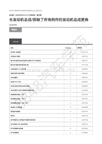 2019年路虎极光L538发动机维修手册-303-01A 长发动机总成 拆除了所有附件的发动机总成更换