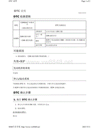 2019年-2020年日产骐达HR16DE发动机故障代码-U1001说明