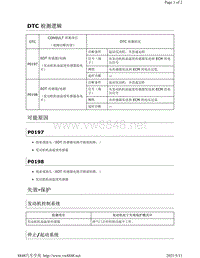 2019年-2020年日产骐达HR16DE发动机故障代码-P0197 P0198