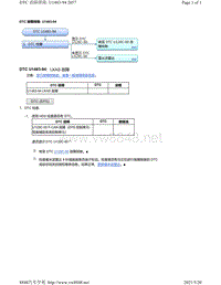 2020年本田雅阁故障代码DTC故障排除-U1483-94