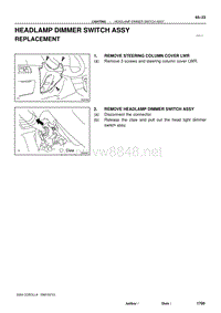 2004年丰田卡罗拉服务手册-headlamp dimmer switch