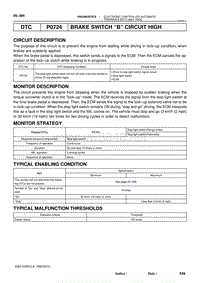2004年丰田卡罗拉服务手册-brake switch B circuit high