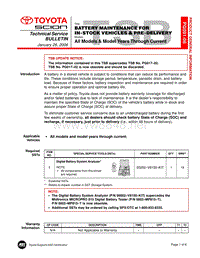2006年丰田普锐斯维 -Battery Maintenance for In-Stock Vehicles Pre-Delivery
