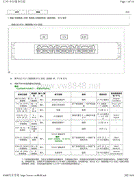 2018年丰田凯美瑞针脚图-智能进入和起动系统（起动功能） ECU 端子图