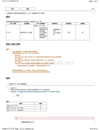 2018年雷克萨斯UX200 UX250h UX260h悬架控制故障码-C1781