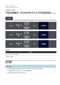 2020年路虎卫士L663维修手册-303-00-气缸压缩测试 - INGENIUM I6 3.0 升汽油发动机