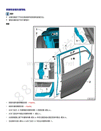 2021年高尔夫A8维修手册-拆卸和安装车窗导轨