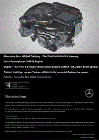 2019奔驰动力系统OM654柴油发动机技术培训手册资料EN