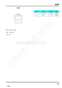 2021年上汽荣威RX5连接器端子图 EN047