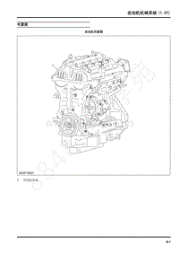 2022年上汽大通D60维修手册-发动机机械系统（1.5T）布置图